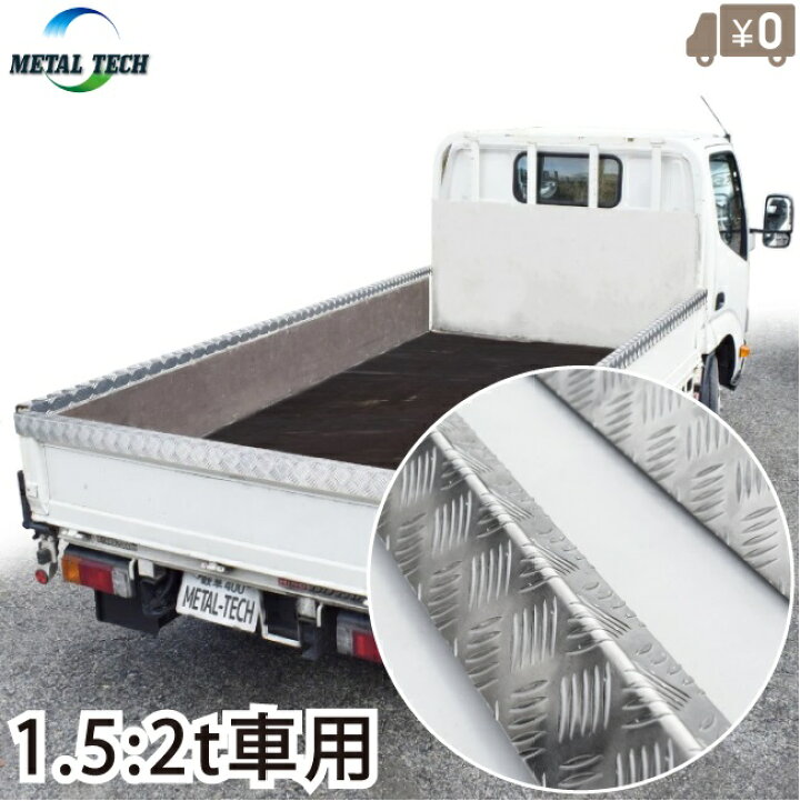 楽天市場】中型トラック 縞板 あおりガード 2トントラック用 荷台 