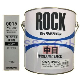 (数量限定)ロックペイント　057-0150　ポリパテ中目（薄付け用） 057-0015硬化剤付　4.08kgセット