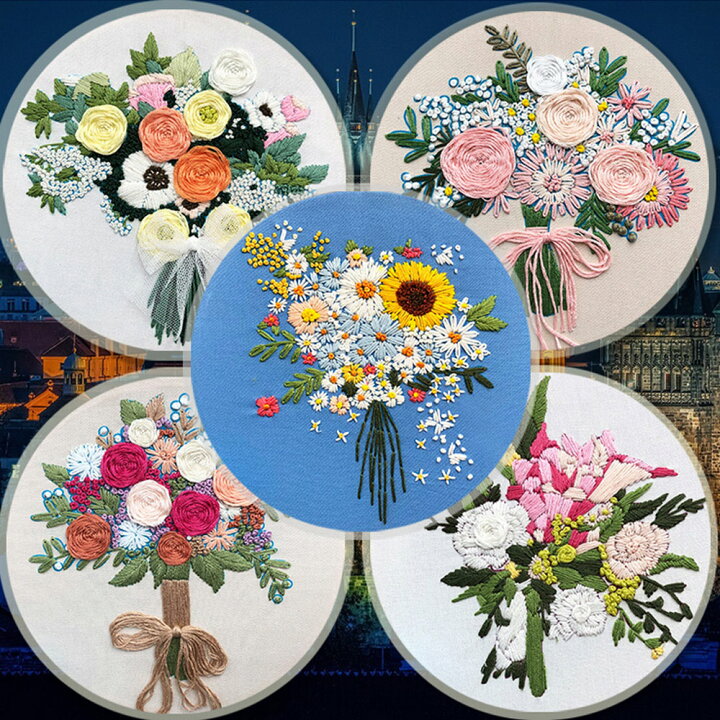 楽天市場】クロスステッチ 花 刺繍キット 花 立体的な花柄 女性に 