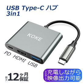 ＼期間限定 クーポンで1,000円／【即納】3-in-1 USB-Cハブ Type-C HDMI USB3.0 PD充電100W 映像出力&充電同時利用可能 4K対応HDMI出力ポート タイプC 電源供給 USBハブ hdmi 変換 アダプター