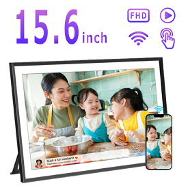 32GB 15.6インチ デジタルフォトフレーム 1920x1080 FHD IPS LCDタッチスクリーン デュアルWiFi 写真・ビデオ共有 USBドライブ/SDカード ストレージ モーションセンサー 自動回転 店頭展示 操作簡単 デジタルフォトフレーム 大型