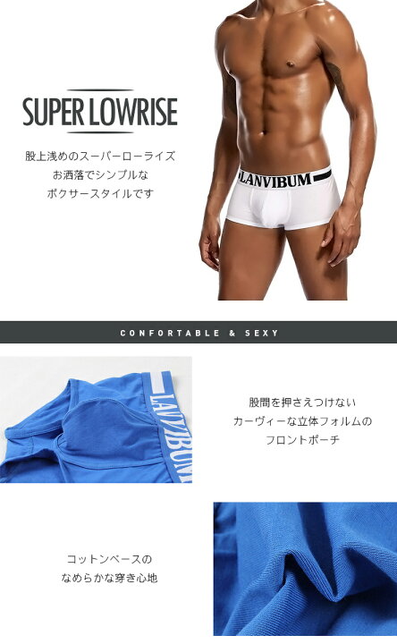楽天市場 Lanvibum ランヴィバム スーパーローライズ ショートボクサー M Xl ショートレングス ショート丈 ローライズ ボクサーパンツ メンズ 股間 超ローライズ So Deep楽天市場店