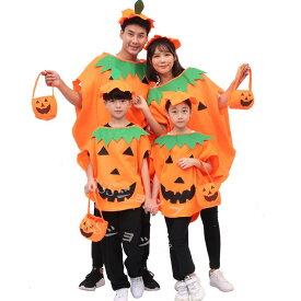 ハロウィン 衣装 子供 ハロウィン 衣装 子供 大人 親子 コスプレ 仮装 かぼちゃ パンプキン コスチューム 帽子セット かぼちゃ男女兼用 男の子 女の子 ハロウィン衣装送料無料