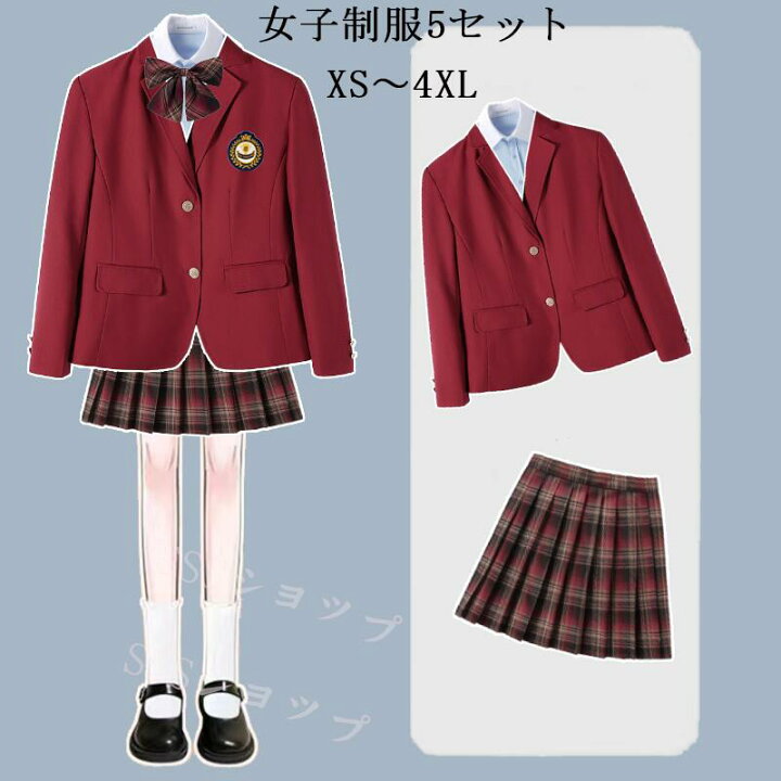 楽天市場】jk 制服 5点セット ブレザー制服 リボン チェック柄  