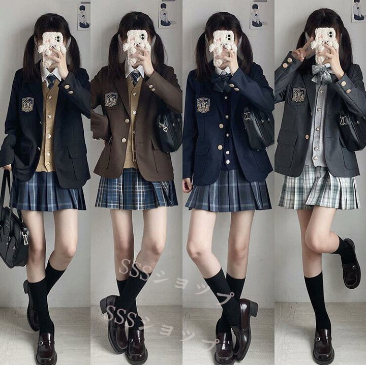楽天市場】新色追加 女子高生 制服ブレザー6点セットフォーマルスーツ  