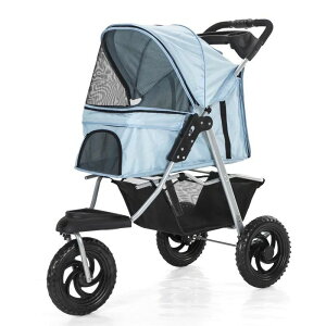 「耐荷重40KG」【双方面推進】ペットカート ペット用バギー 全5色 多機能 折り畳み 多頭用 3輪大型ペットカート 小型犬 中型犬 折り畳み式 収納 便利 散歩 ブラック 送料無料 キカーキ パープ
