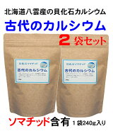 北海道八雲 風化貝 ソマチッド 粉末 古代のカルシウム 240g×2 増量お得パック版2袋セット 1日3g程度 160…