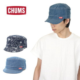 チャムス 帽子 メンズ レディース CHUMS キャップ ビーバー ワークキャップ フリーサイズ サイズ調整可能 ロゴ ファッション ブランド アウトドア 紺 デニム CH05-1374