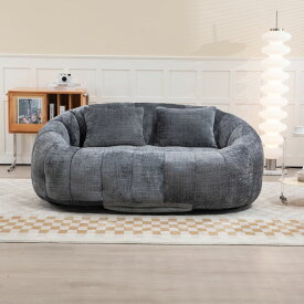 シェニールソファ 2人掛け グレー ワイド 149cm シェニール生地 ローソファ 完成品 クッション付き 北欧 おしゃれ コンパクト 一人暮らし 2Pソファ 耐荷重200kg