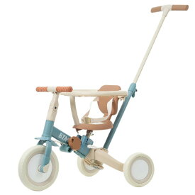 5way 子供用三輪車 ブルー 押し棒付き 5in1 多機能 キックバイク 補助輪付き 乗り物 1台5役 安全ベルト 背もたれ ハンドル調整 EVA BIG車輪 幼児用 プレゼント