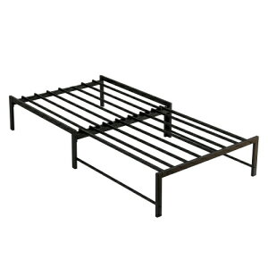 デイベッド ソファベッド 収納付き シングル アイアンベッド 耐荷重180kg ワンルーム おしゃれ ゲスト用ベッド すのこ ベンチベッド コンパクト