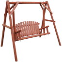 【法人or営業所止め限定 送料無料】 大人気 天然 木製 スイングベンチ ブランコ ベンチ ガーデン 庭 ベランダ テラス …