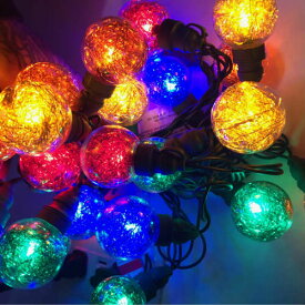 LED Lamped String Light Set G40 25球 ストリングライト セット クリスマス イルミネーション 電飾 アメリカ 業務用 パーティーライト ガーデンライト ガーランドライト モチーフ オーナメントライト 店舗 カフェ イベント