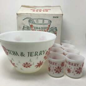 【中古】ANCHOR HOCKING TOM & JERRY SET in original box アンカーホッキング トム アンド ジェリー セット イン オリジナル ボックス 箱付き レア アメリカ ビンテージ Christmas クリスマス BOWL MUG FIRE KING ファイヤーキング