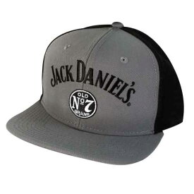 Jack Daniels Flat Brim Black & Grey Snapback Hat ジャックダニエル フラット ブリム ブラック グレー スナップバック ハット キャップ アメリカ ウィスキー 帽子 オフィシャル