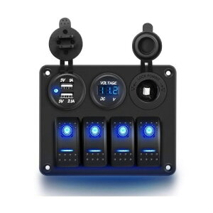 4 Gang Rocker Switch Panel fA USB[dA_v^[ USB`W[ [d XCb` XCb` A AJ [d LEDdv JX^p[c u[ VK[C^[ AJ