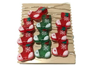 X'mas Socks Wire String Lights 20LED C~l[V Cg d C[Cg Ɩp K[f tFA[Cg p[eB[ XgOCg K[fCg AJ \bNX C Fairy Light