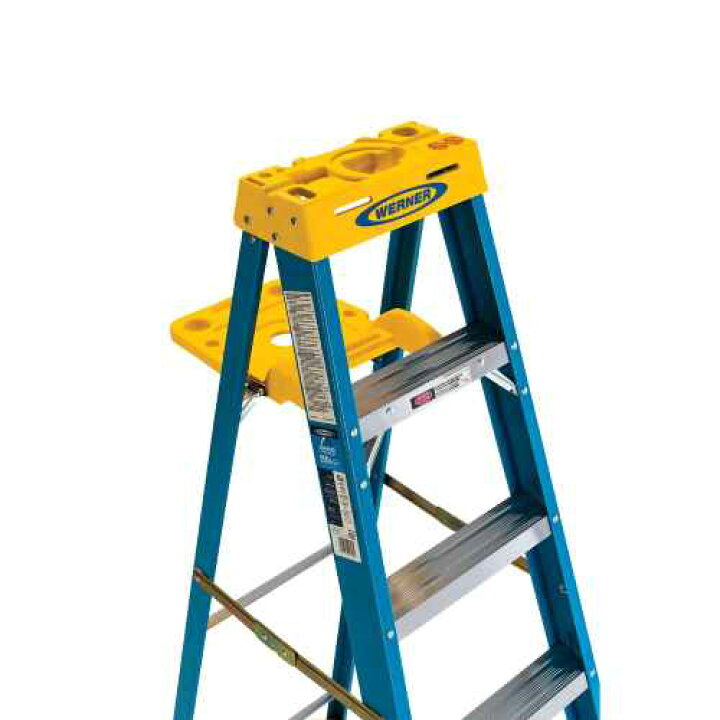 楽天市場】WERNER 4 ft. TYPE I FIBERGLASS STEP LADDER WITH SHELF 