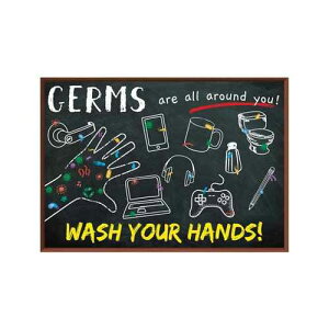 Wash Your Hands Germs are all around you Signs Stickers nh EHbV TC XebJ[  V[ xXebJ[ ӊN X Vbv o[ EW JtF AJ AJ Ɩp R