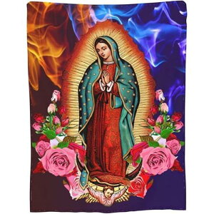 Guadalupe Virgin Mary Throw Blanket 50" x 40" OA_[y }A uPbg 125cm×100cm ѕz uPbg }A mexico LVR LVJ Ђ| LVRG LVJG