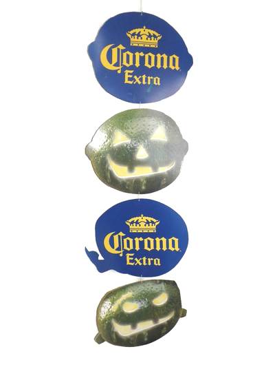 コロナビール ハロウィン 天井から吊る下げて☆ Corona Extra Beer Halloween Lime ビール ガレージ ハイクオリティ 業務用 正規認証品 新規格 バー コロナ ライム Dangler アメリカ看板