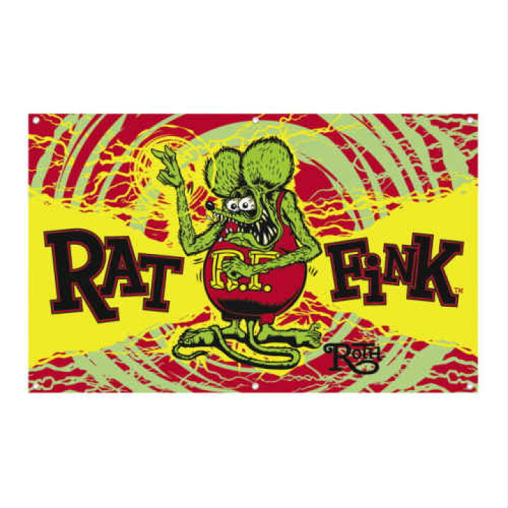 楽天市場 Rat Fink Strobe Banner Rnv33 ラットフィンク バナー フラッグ 壁掛け アメ車 エドロス Ratfink アメリカ Usa オフィシャル商品 タペストリー Stab Blue Enterprise