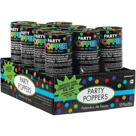 Party Poppers 12個セット パーティー ポッパー クラッカー セット イベント お祝い 誕生日 パーティーグッズ 安全 紙吹雪 ケース アメリカ
