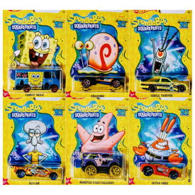 1/64 Hot Wheels Spongebob Car 6台セット ホットウィールズ スポンジボブ ダイキャストカー ミニカー アメリカ パトリック イカルド カーニ ゲイリー プランクトン キャラクター 車 おもちゃ【並行輸入品】