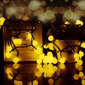 Globe String Lights 50LED �\�[���[ �C���~�l�[�V���� ���C�g �d�� �I�[�v���J�t�F �Ɩ��p �K�[�f�� �� �썑 �p�[�e�B �K�[�f�����C�g �K�[�����h���C�g ���`�[�t �yGS04�z