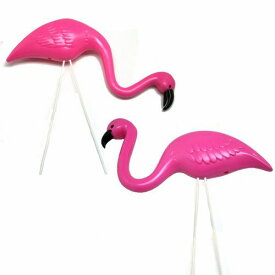 Pink Flamingo Yard MiniOrnaments 2個1セット ピンクフラミンゴ ヤード ミニ オーナメント フラミンゴ 置き型 アメリカ ガーデン ガーデニング