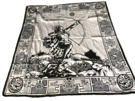 Mayan Indian Scene Blanket マヤ インディアン シーン ブランケット（大） ブラウン ネイティブ ラグ マット Zarape Blanket ブランケット サラペ テーブルクロス Mexican Maria メヒコ チカーノ ローライダー