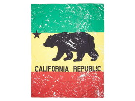 Rasta CA Bear Tapestry ラスタ CA ベアー タペストリー カリフォルニア州旗 州 アメリカ ラグ マット アメリカ雑貨 カリフォルニア ベアー 【ネコポス】