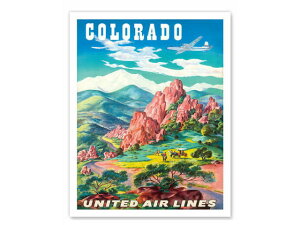 Vintage Worldwide Posters COLORADO �r���e�[�W �G�A���C�� �R�����h ���E�̍L�� �|�X�^�[ ������ �A�����J �n���C �R�����h ���g�� �A�[�g�v�����g�y�N���l�R�䂤�p�P�b�g�z