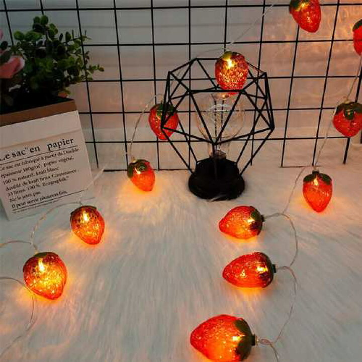 楽天市場】Strawberry String Lights LED 20球 ストロベリー 