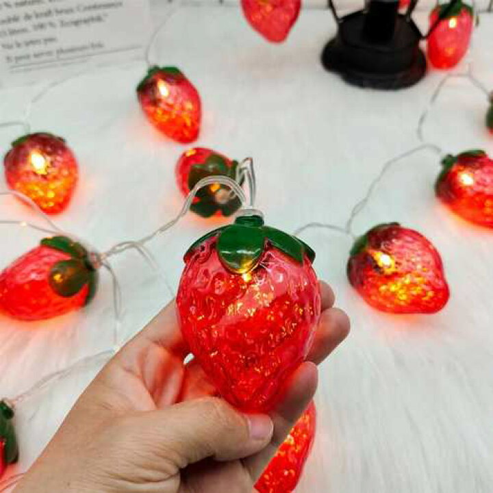 楽天市場】Strawberry String Lights LED 20球 ストロベリー 