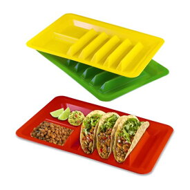 3 Pack Taco Plates タコプレート 3枚セット タコスプレート プラスチックプレート 皿 ディップ皿 パーティー パーティーグッズ デコレーション お皿 業務用 BBQ キャンプ メキシカン アメリカン ハンバーガー