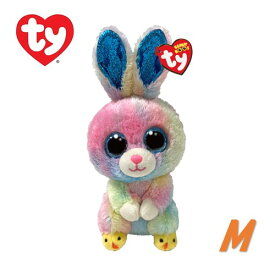 Ty Beanie Boo's TWITCHES(M) タイ ビーニー ブーズ トゥイッチ 兎 うさぎ ウサギ ぬいぐるみ Mサイズ レインボー 人形 かわいい 誕生日 プレゼント インテリア ギフト ty TY
