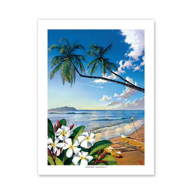 Art Prints Distant Shores Hawaiian Paradise Ocean View（大）ディスタント ショアーズ ハワイアン パラダイス オーシャン ビュー ポスター アメリカ レトロ アートプリント インテリア 絵 ハワイ ウォールアート