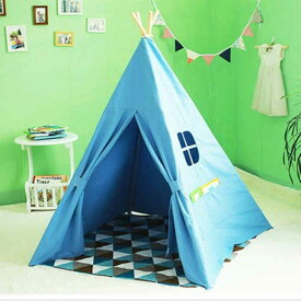 Kids Teepee Tent Ice Blue キッズ ティーピー テント アイスブルー Indian Cotton Indoor インディアン コットン インドア テント アメリカ ピクニック プレイルーム インテリア 子供用 室内 屋内 秘密基地 ミニ
