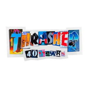 THRASHER 40 Years Sticker XbV[ 40N XebJ[ Ajo[T[ Anniversary AJ AJ V[ }KW MAG Magazine SKATEBOARD XP[g{[h XP{[ S AJG AJ