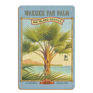 Wood Sign Art Wakuku Fan Palm ؐ Ŕ NNt@p[ Ebh TC A[g AJ AJ Hawaii nC nCA V CXgq V̖ ₵̖ p[c[ nCG n