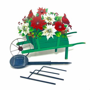 Solar Powered Poinsettia Green Wagon Yard Stake \[[d |CZ`A O[ S [h Xe[N Cg d AJ K[f K[fjO p[eB u^