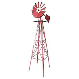 Steel Windmill Red（大）2.5m スチール風車 ウインドミル レッド アメリカ 風車 農場 牧場 庭 風見鶏 ファーム 畑 ガーデン ガーデニング ウィンドミル