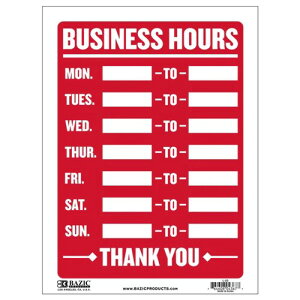 BUSINESS HOURS Sign rWlXA[Ŕ RED I[v N[Y Ŕ AJ AJ Ɩp cƊŔ TC bh  X yNlR䂤pPbgz