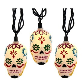 Sugar Skull String Lights 10球 シュガースカル ストリングライト パーティー 死者の日 イルミネーション ライト 電飾 業務用 メキシコ メキシカン パーティーライト アメリカ ストリングライト カラベラ ガーデンライト ガーランドライト アメリカ