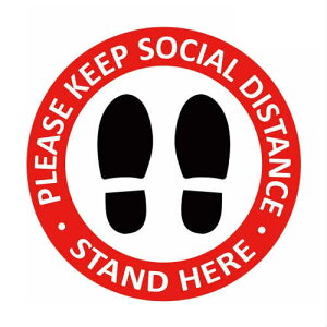 PLEASE KEEP SOCIAL DISTANCE STAND HERE FLOOR STICKER 2PACK �v���[�Y �L�[�v �\�[�V�����f�B�X�^���X �t���A�[ �X�e�b�J�[ 2������ �V�[�� �x���X�e�b�J�[ ���ӊ��N �X�� �V���b�v �o�[ ���E���W �J�t�F �A