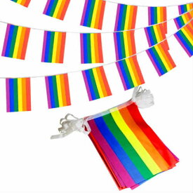 Rainbow Flag LGBT Pride String Flag 20枚 5.8メートル レインボー フラッグ ストリング ペナント バナー 旗 イベント ガレージ インテリア 倉庫 ジェンダーレス ジェンダーフリー LGBT LGBTs レインボーフラッグ【ネコポス】