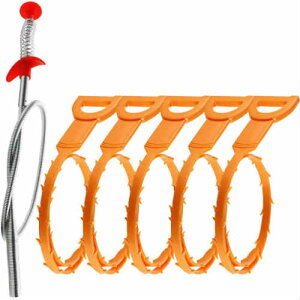 Omont Drain Snake Clog Remover Tube hCXl[N r l܂  [o[ ̖ wA[ |pi VN ʊ AJ ֗ObYyNlR䂤pPbgz