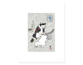 MONMON CATS Tebori Print モンモンキャット 絵 アートパネル ポスター 壁掛け 絵画 猫 刺青 イレズミ tattoo タトゥー ねこ ネコ アメリカ カリフォルニア