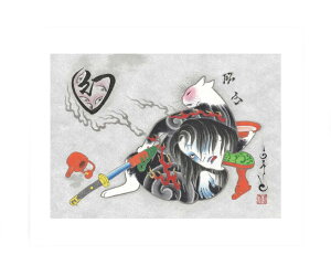 MONMON CATS Cat with Ghost Print Lbg G A[gpl |X^[ Ǌ| G L h CY~ tattoo ^gD[ ˂ lR AJ JtHjA AJG AJG